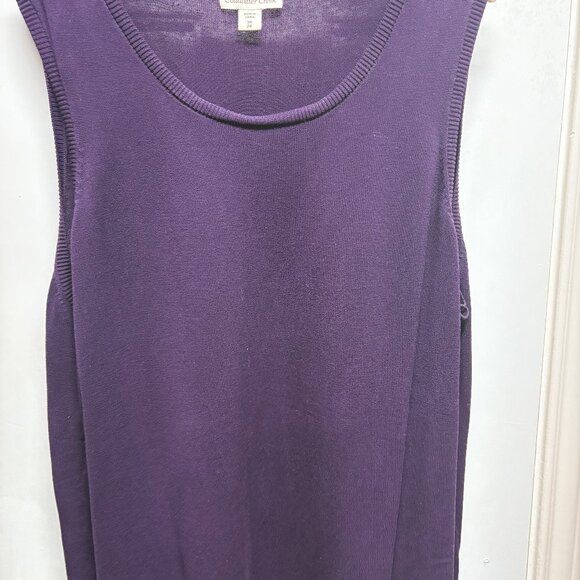 Coldwater Creek Deep Purple Knit Plus Size 3X Shell Top - Picture 1 of 2